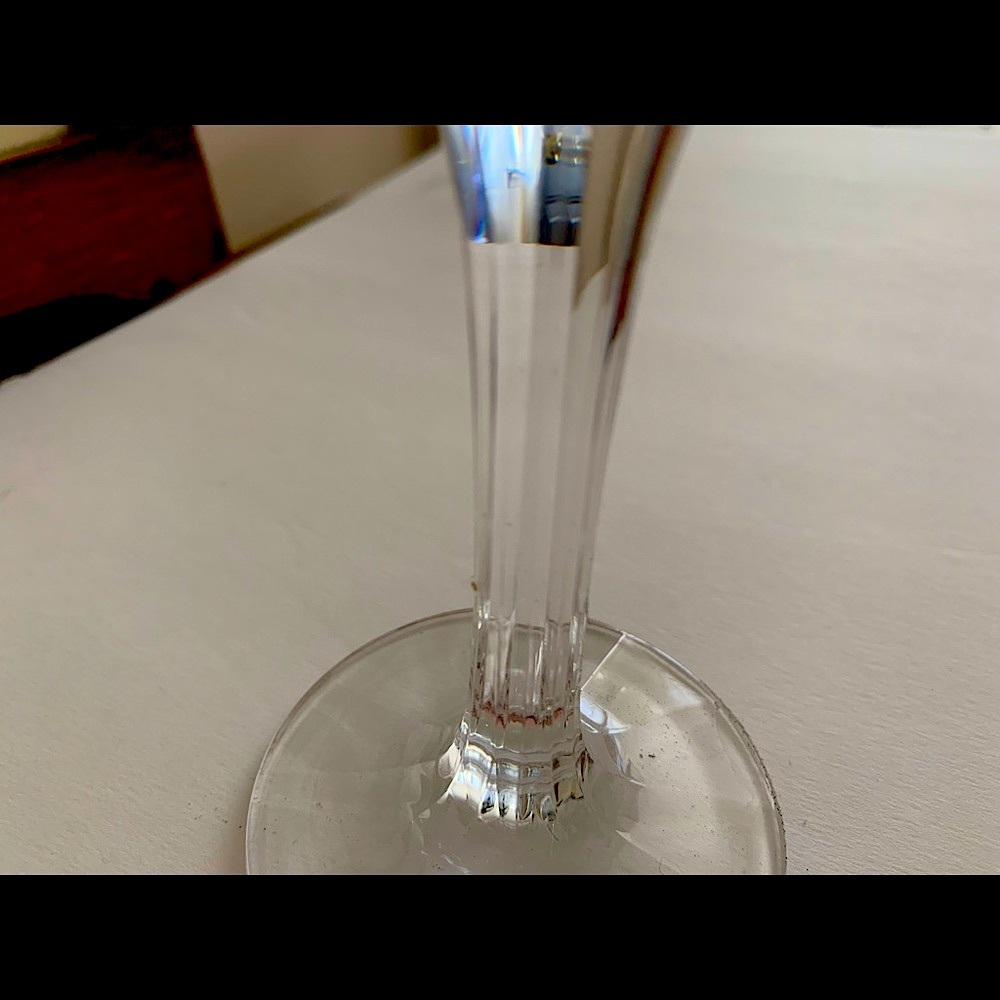 Polish crystal rain drop design wine glasses with multi  faceted stems - Picture 4 of 5